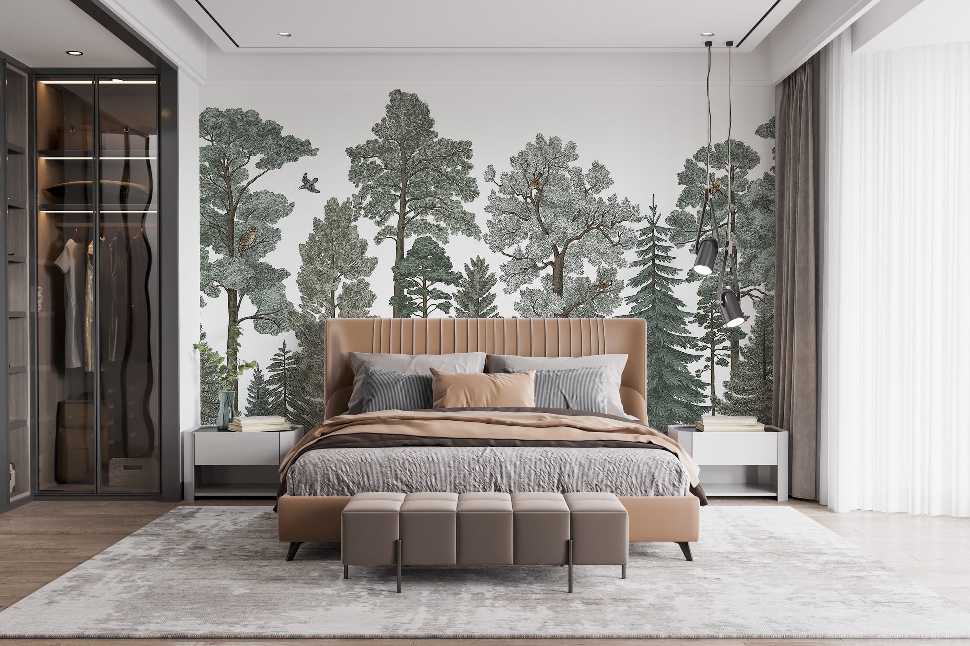 Tranquil forest wallpaper for nature-inspired decor