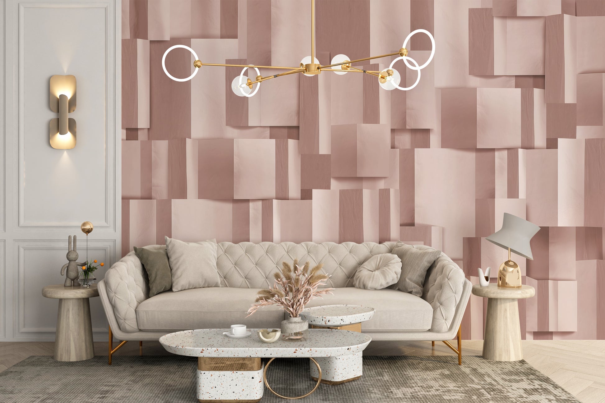 Modern geometric elegance wall mural wallpaper design.