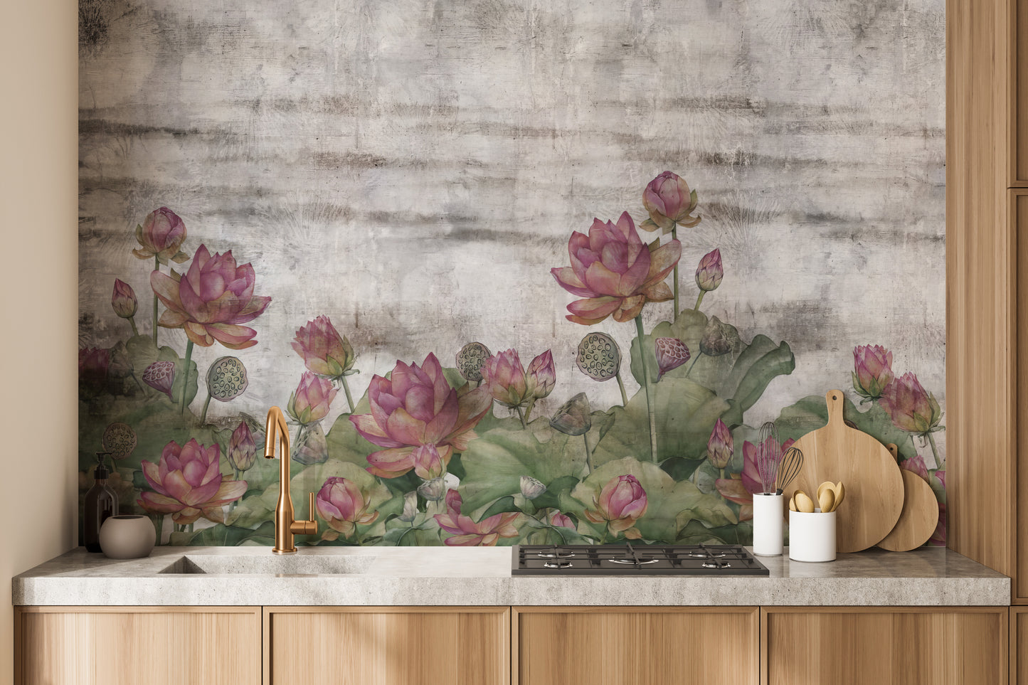 Lotus Elegance Wall Mural