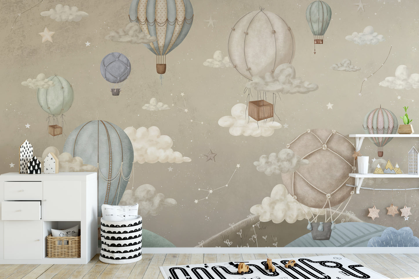 Dreamy Balloon Adventure Wall Mural - Giffywalls