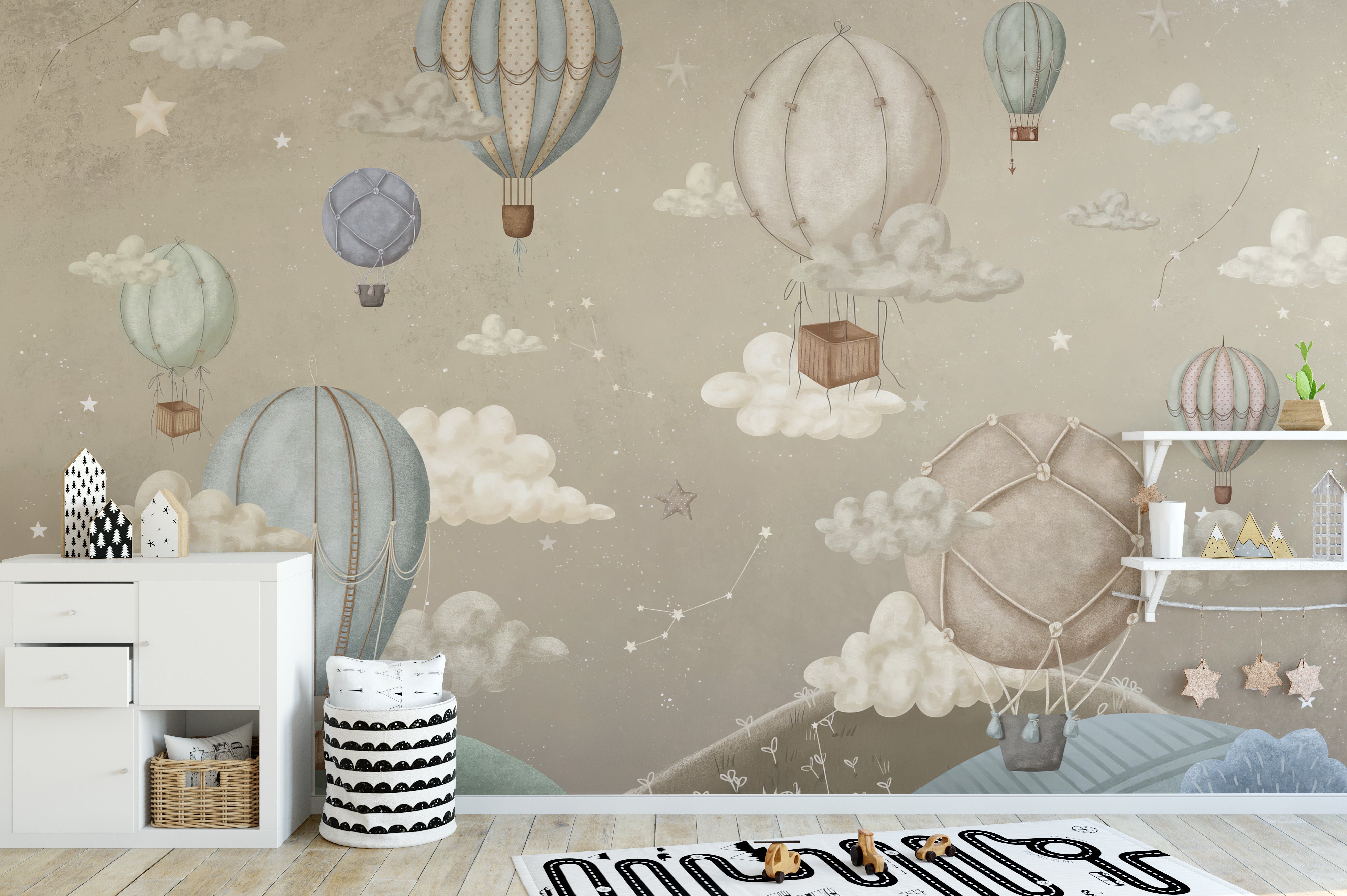 Dreamy Balloon Adventure Wall Mural - Giffywalls