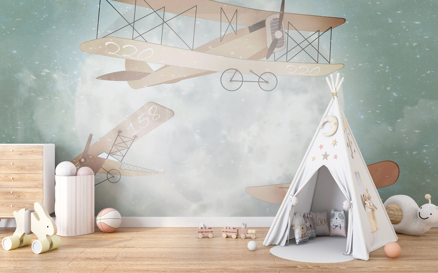 Cute Animals Aviators Wall Mural