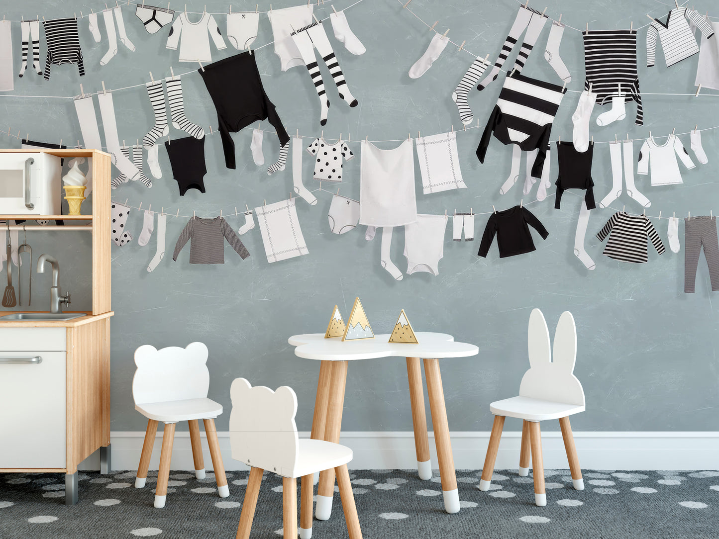 Hanging Laundry Wall Mural - Giffywalls