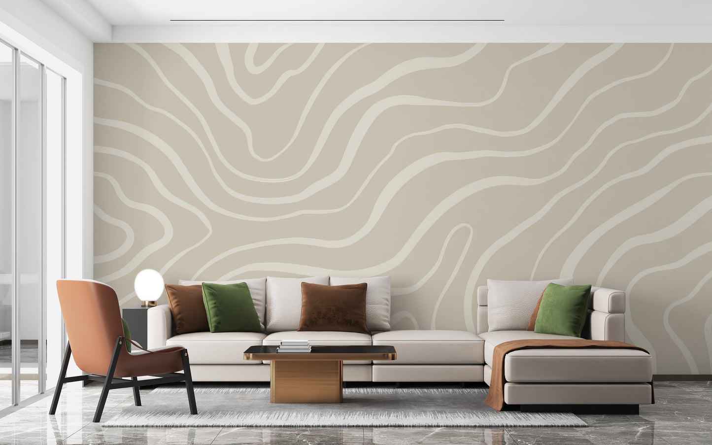 Fluid abstract lines wallpaper for modern style