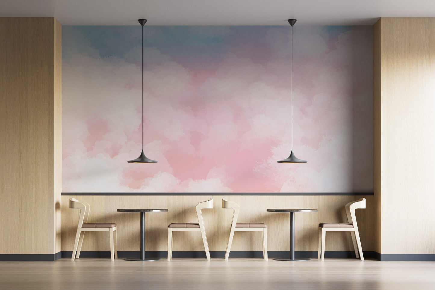 Serene Cotton Candy Horizon Mural