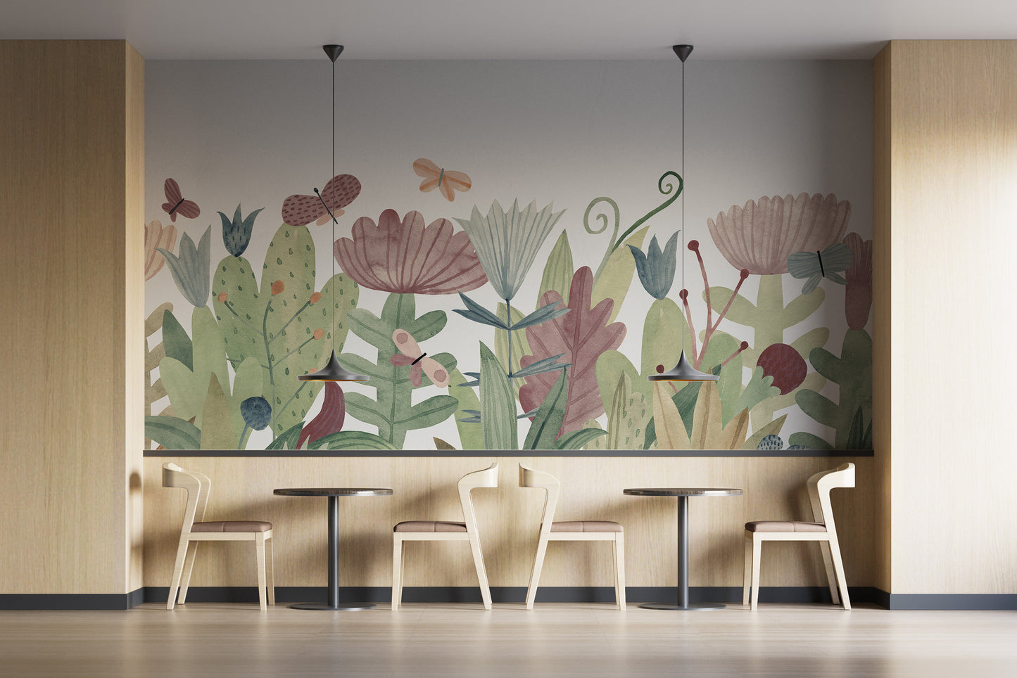 Watercolour Wildflower Wall Mural