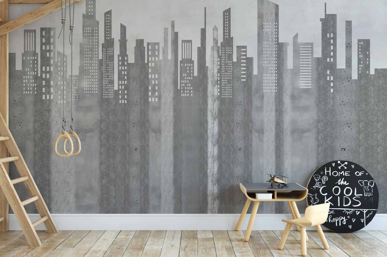 Grayscale Urban Cityscape Wallpaper