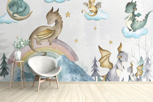 Majestic Dragon Fantasy Wall Mural
