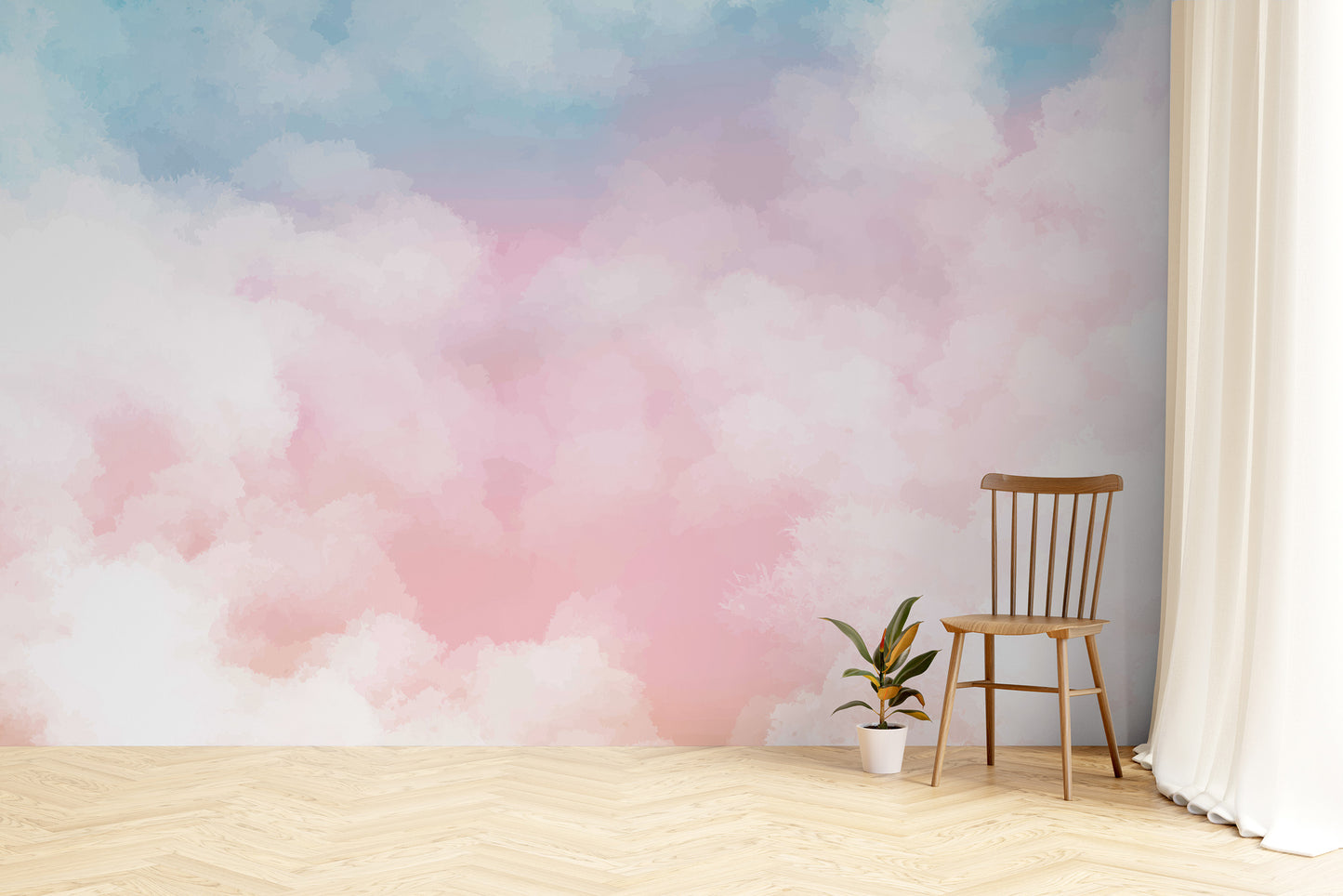 Serene Cotton Candy Horizon Mural