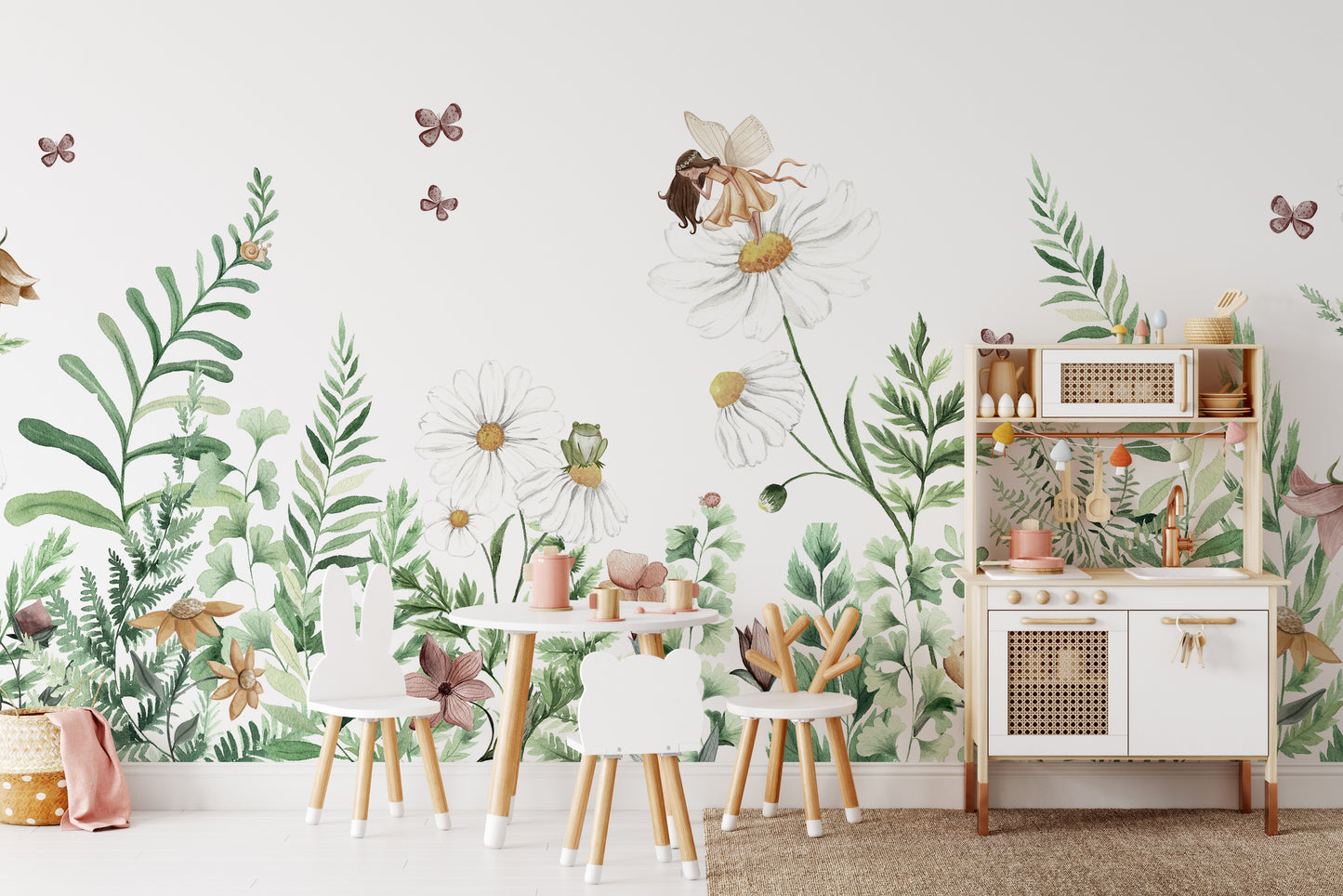 Fairy Garden Flowers Wallpaper Murals