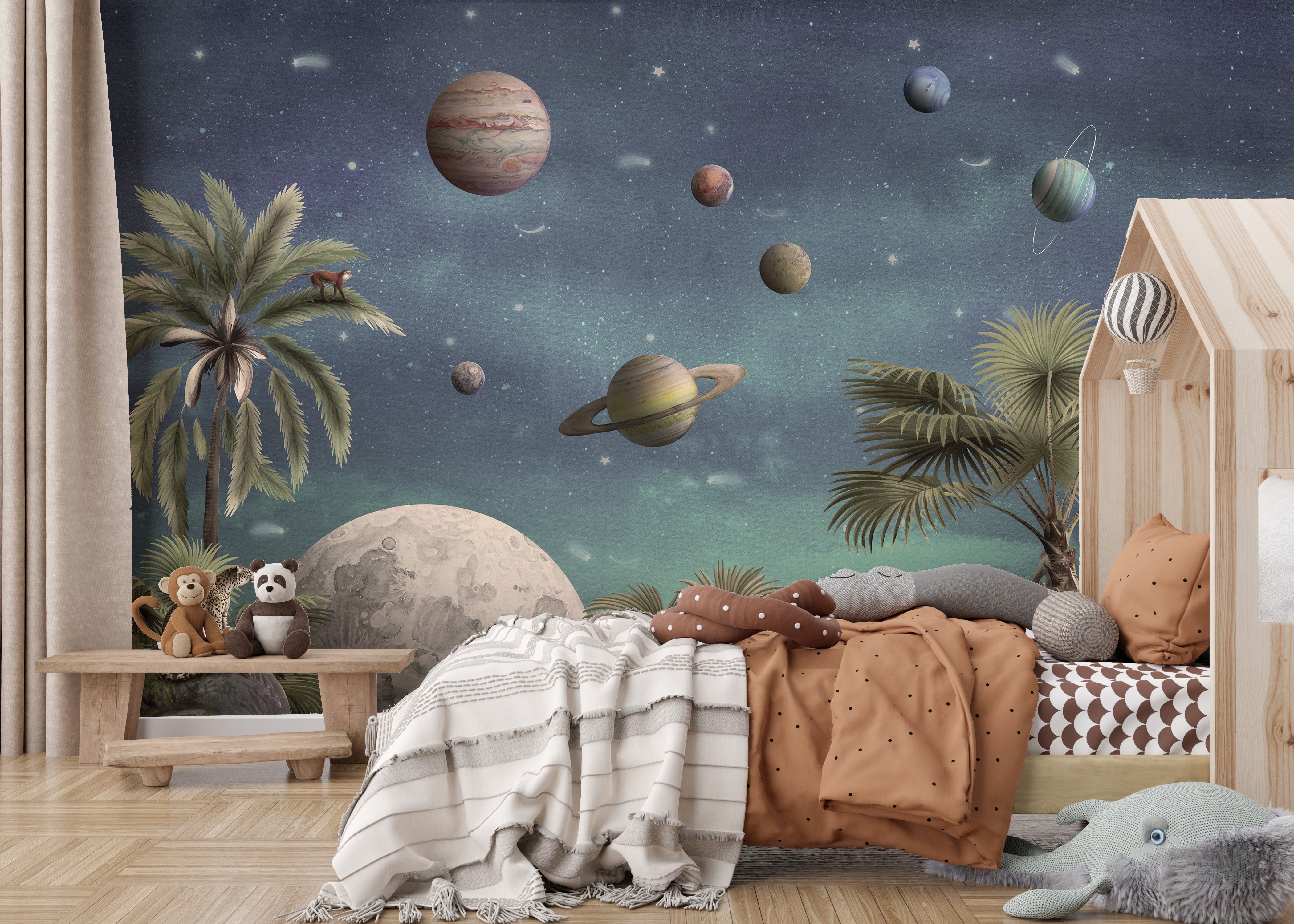 Pretty Planets wallpaper for kids' cosmic-themed decor