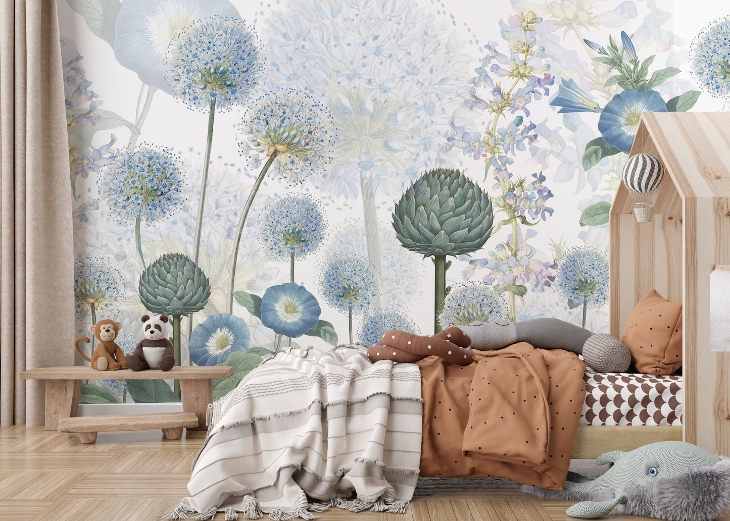 Blue Wild Meadow Wallpapers Mural