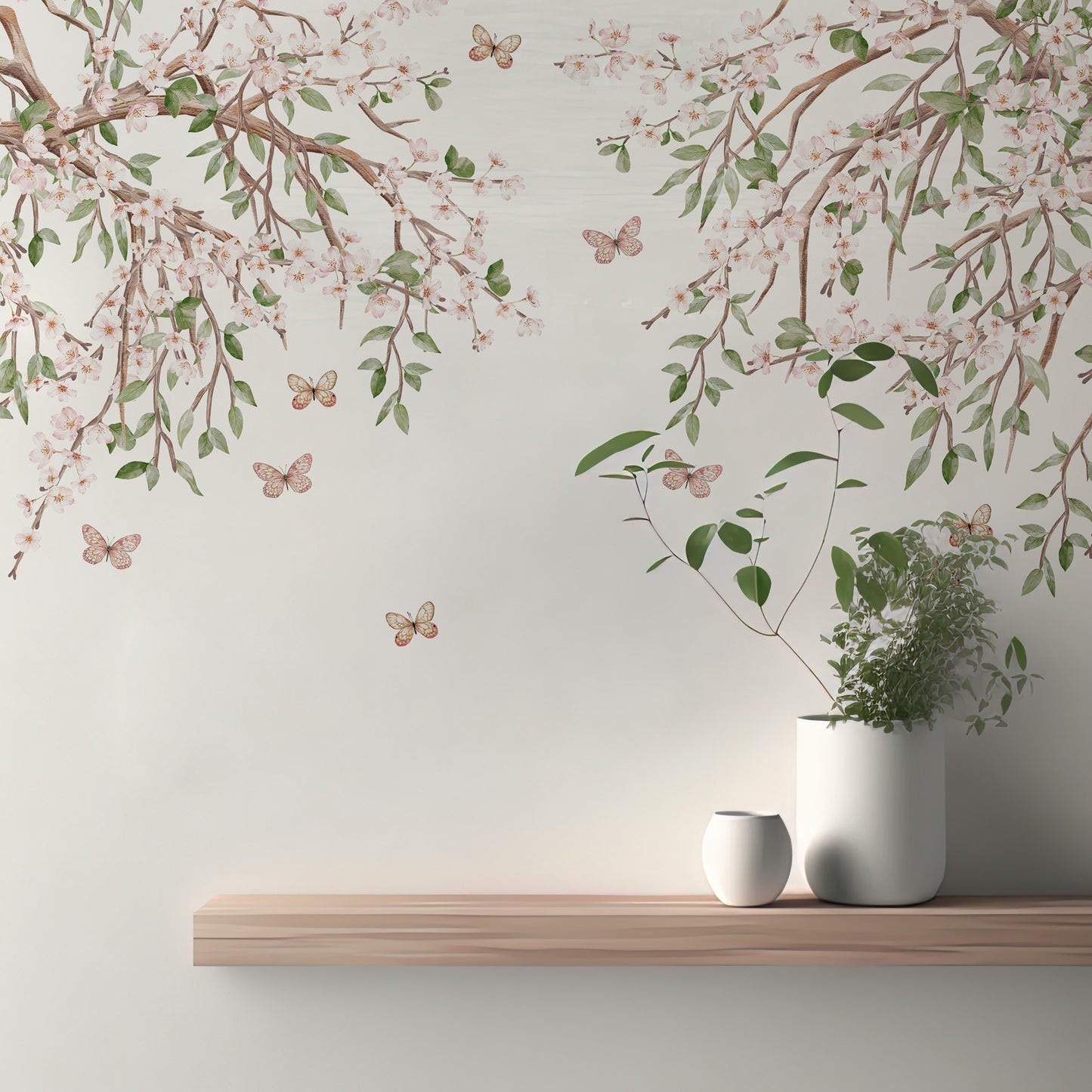 Blooming Blossom Light Pink Color Wallpaper