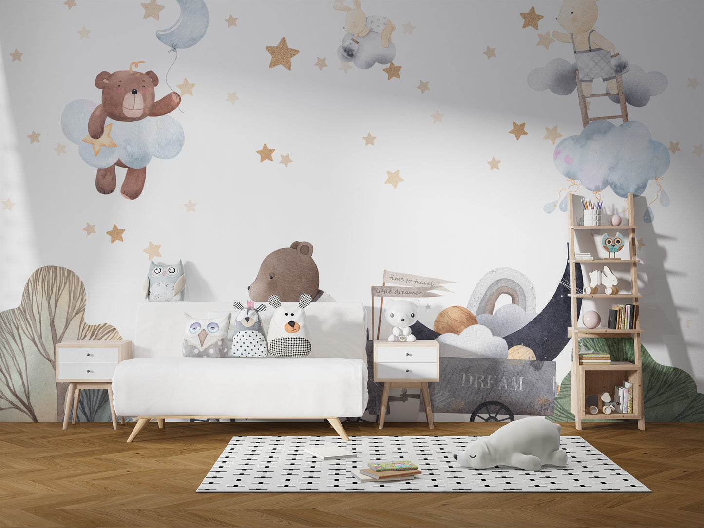 Playful Jungle Friends Wall Mural
