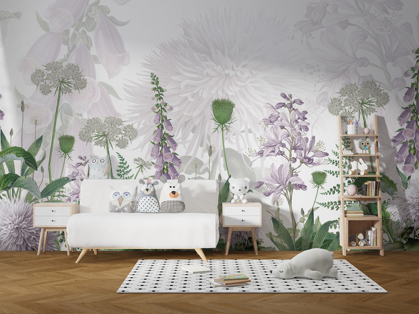 Foxglove Purple color Flowers wallpapers murals