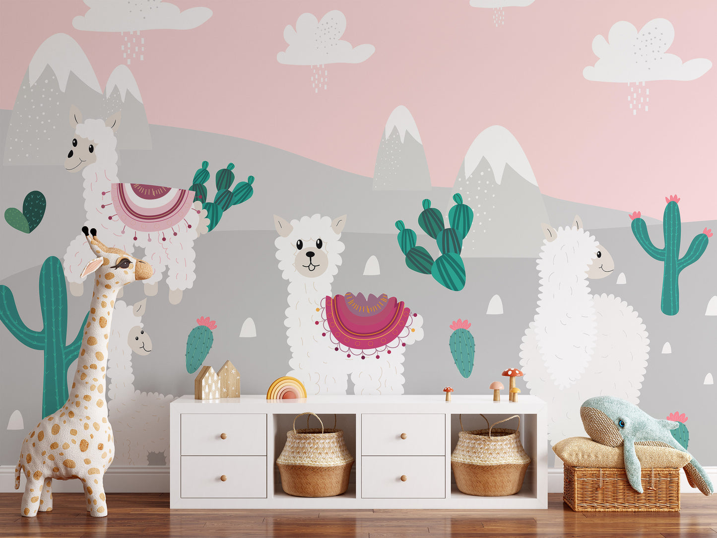 Fluffy Fiesta Llama Mural