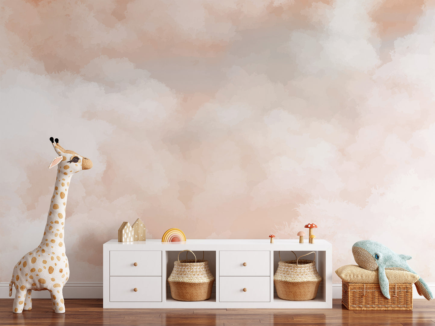 Peach Whisper Serene Wall Mural