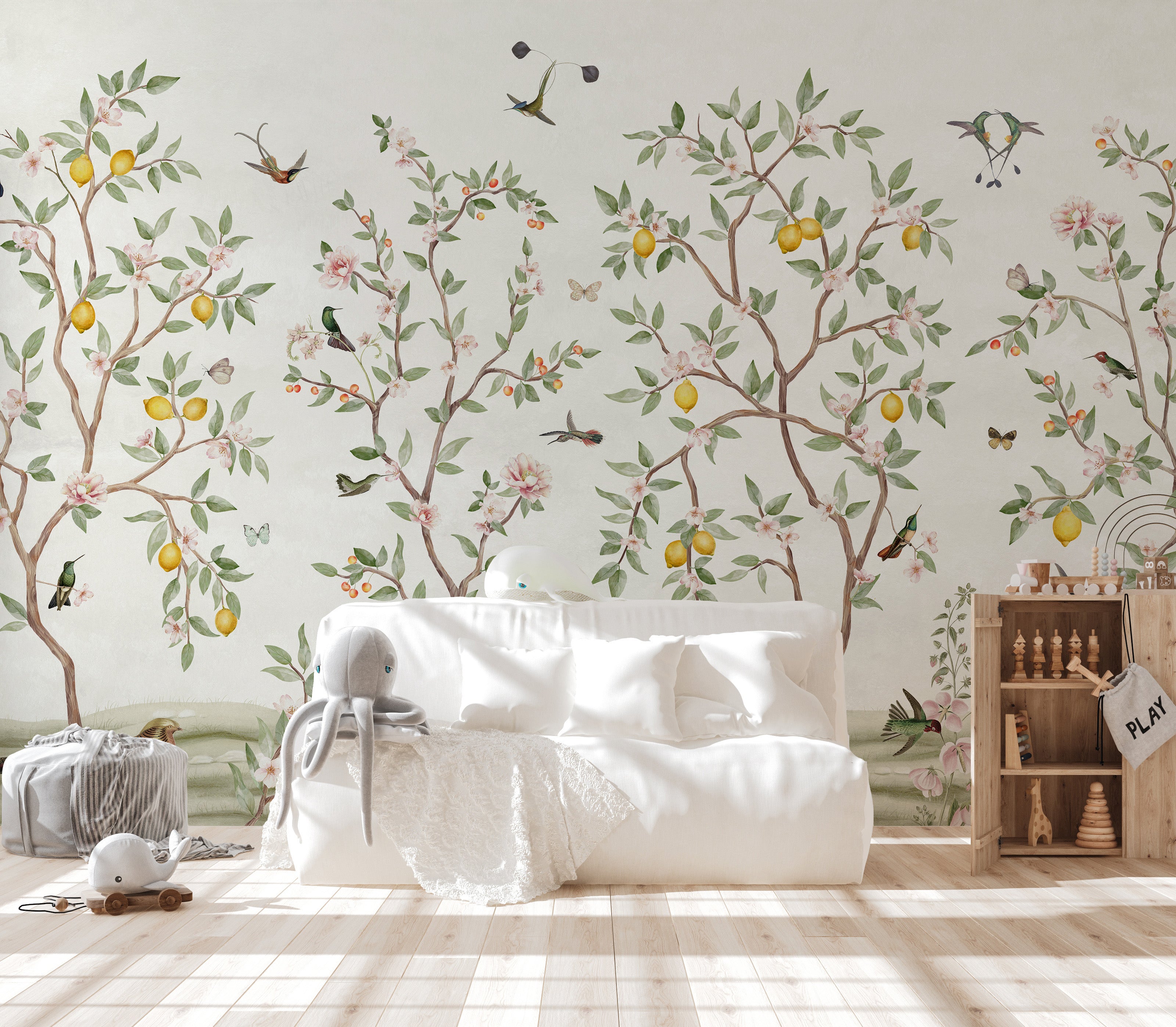 Lemon Tree Chinoiserie wallpaper for walls