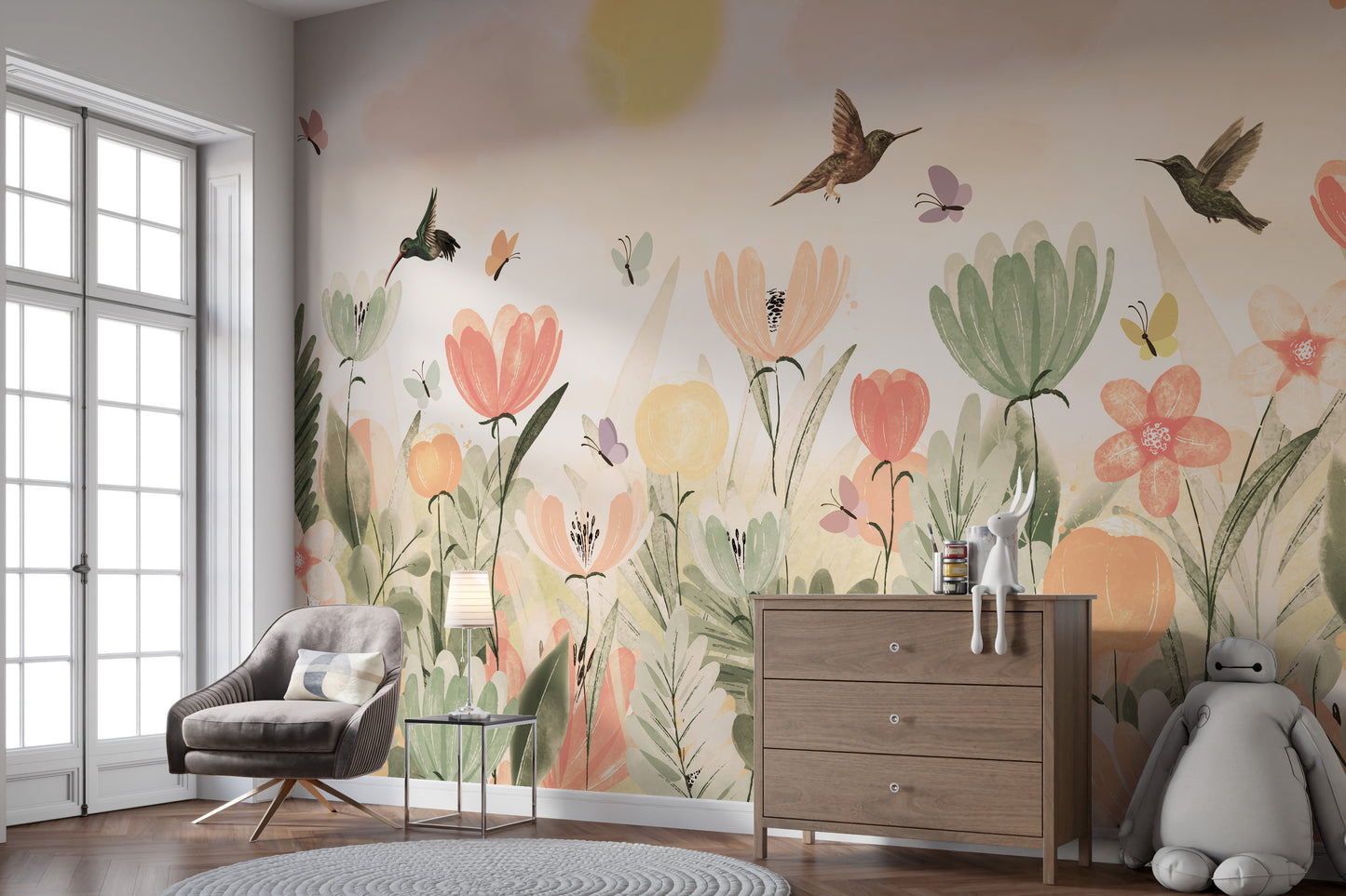 Cheerful Floral Meadow Wall Art
