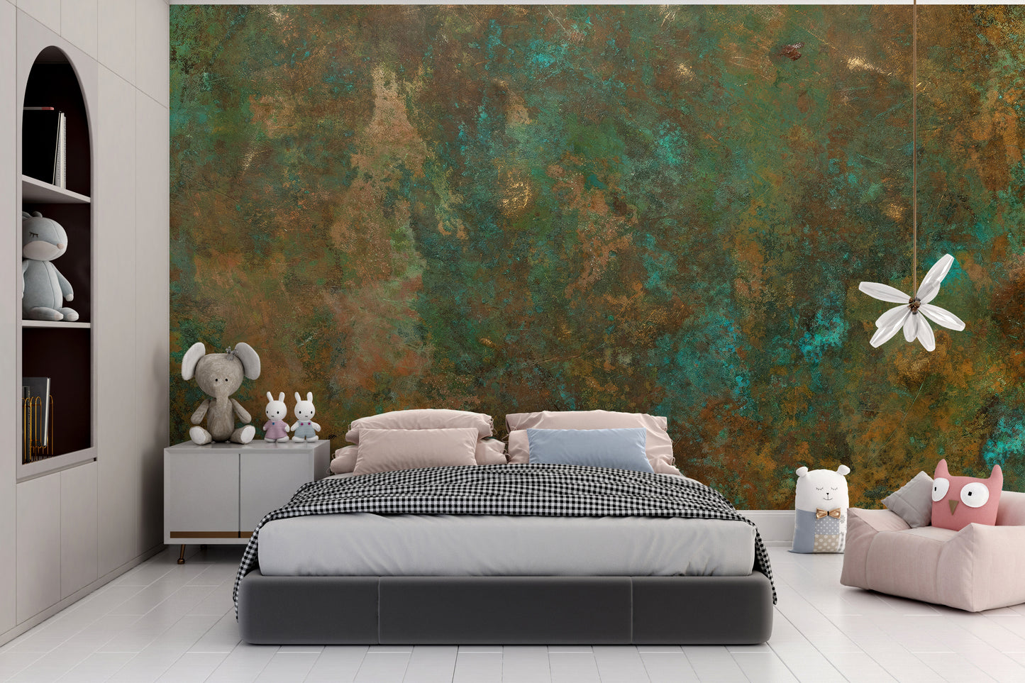 Ancient Bronze Teal Wall Mural