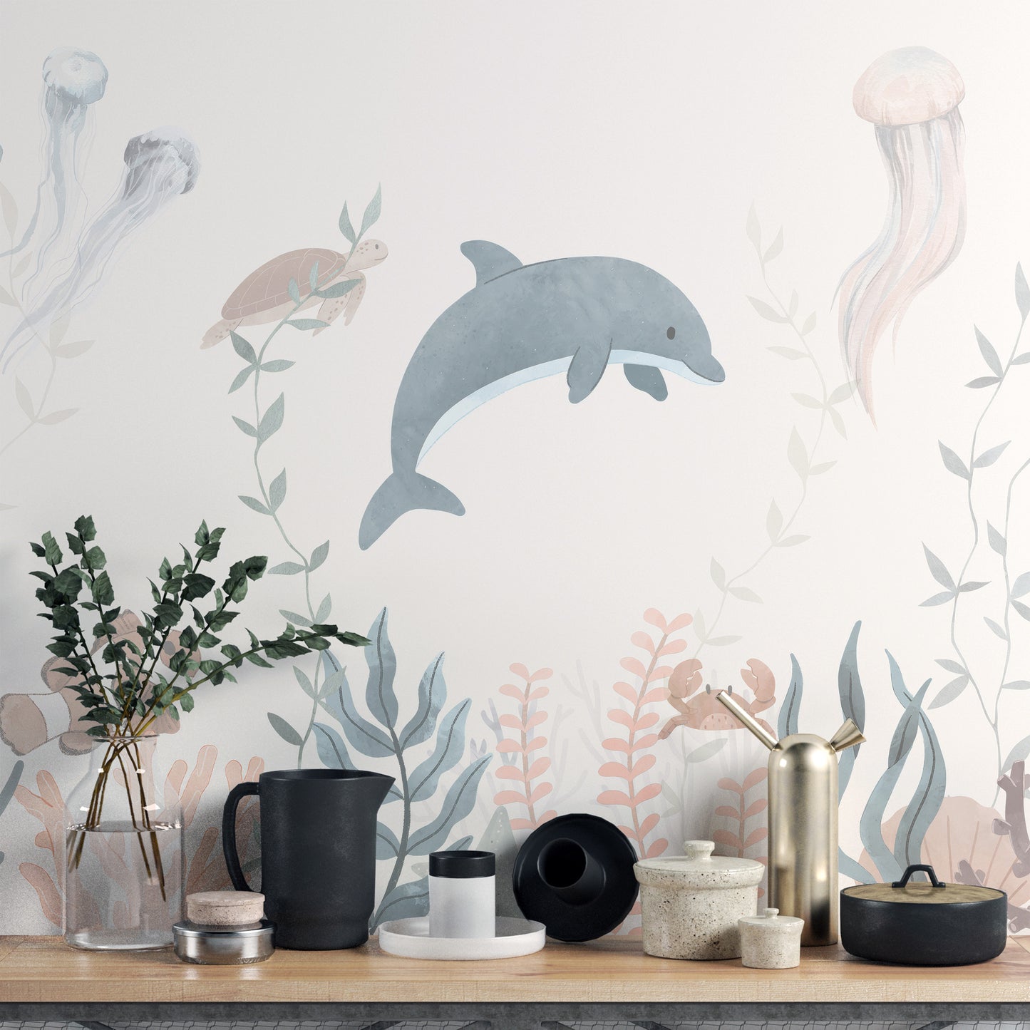 Magical Underwater Scene Mural
