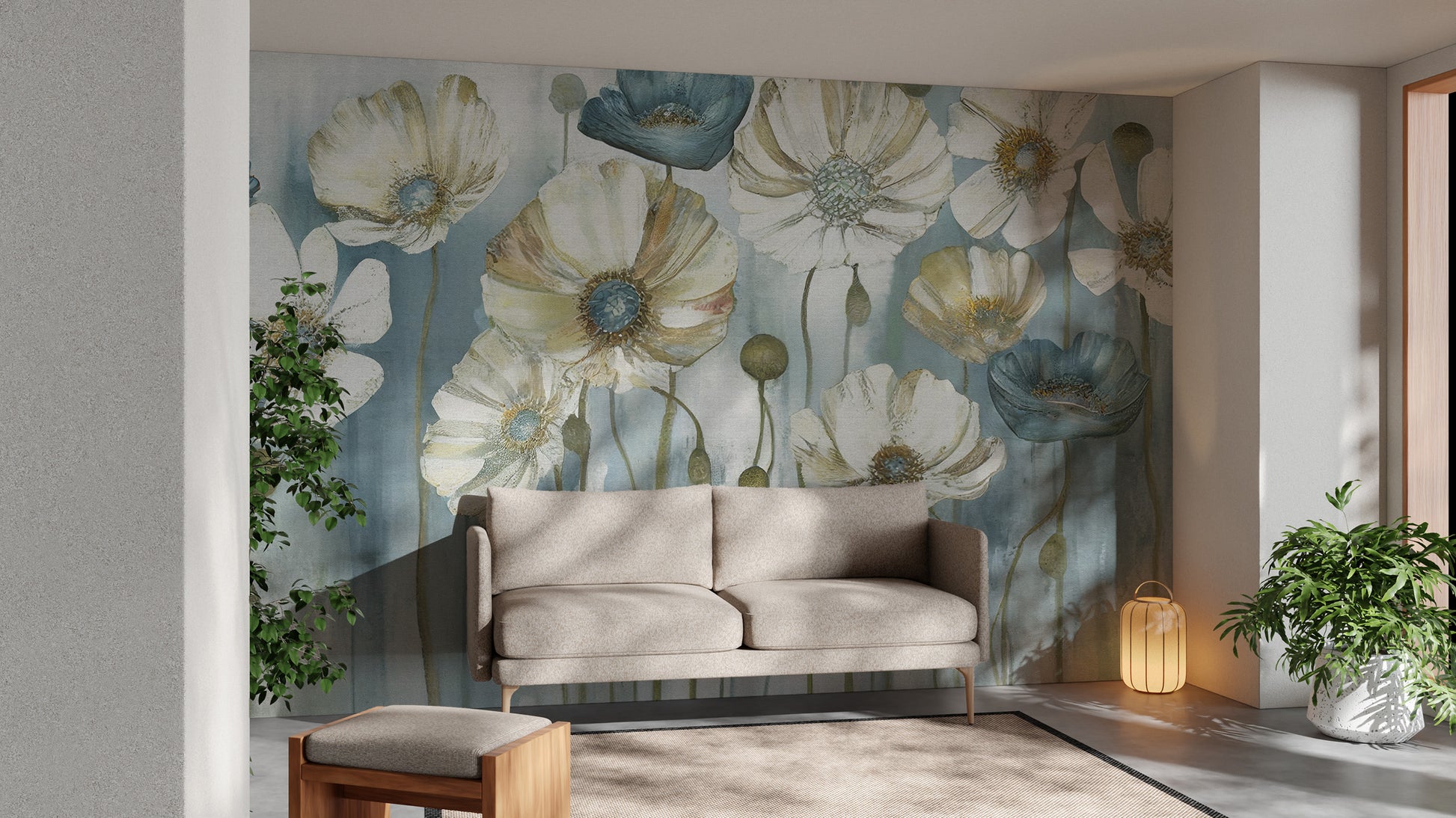 Whisper-soft anemones wallpaper for interiors