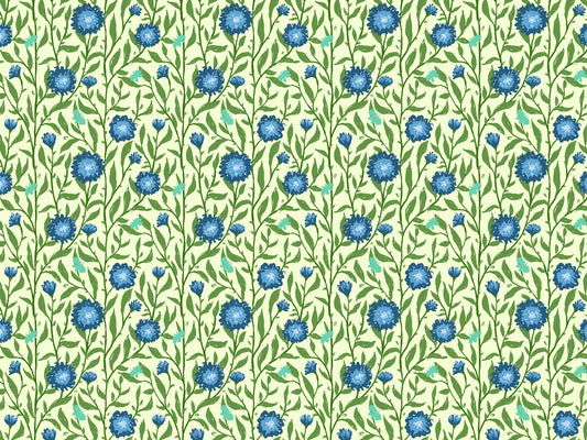 Spring Trellis Light Blue Wallpaper