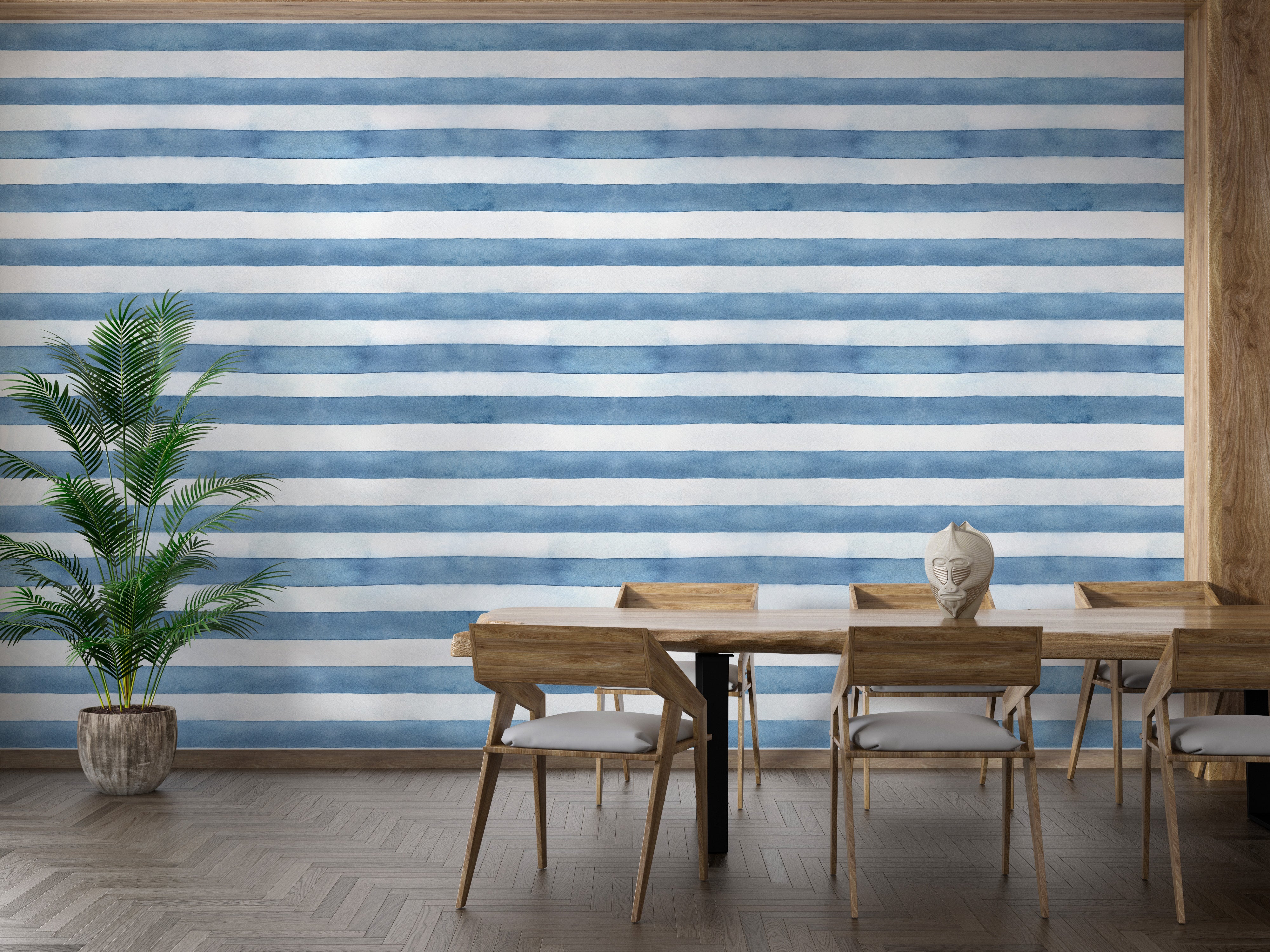 Watercolor Stripe Wall Mural