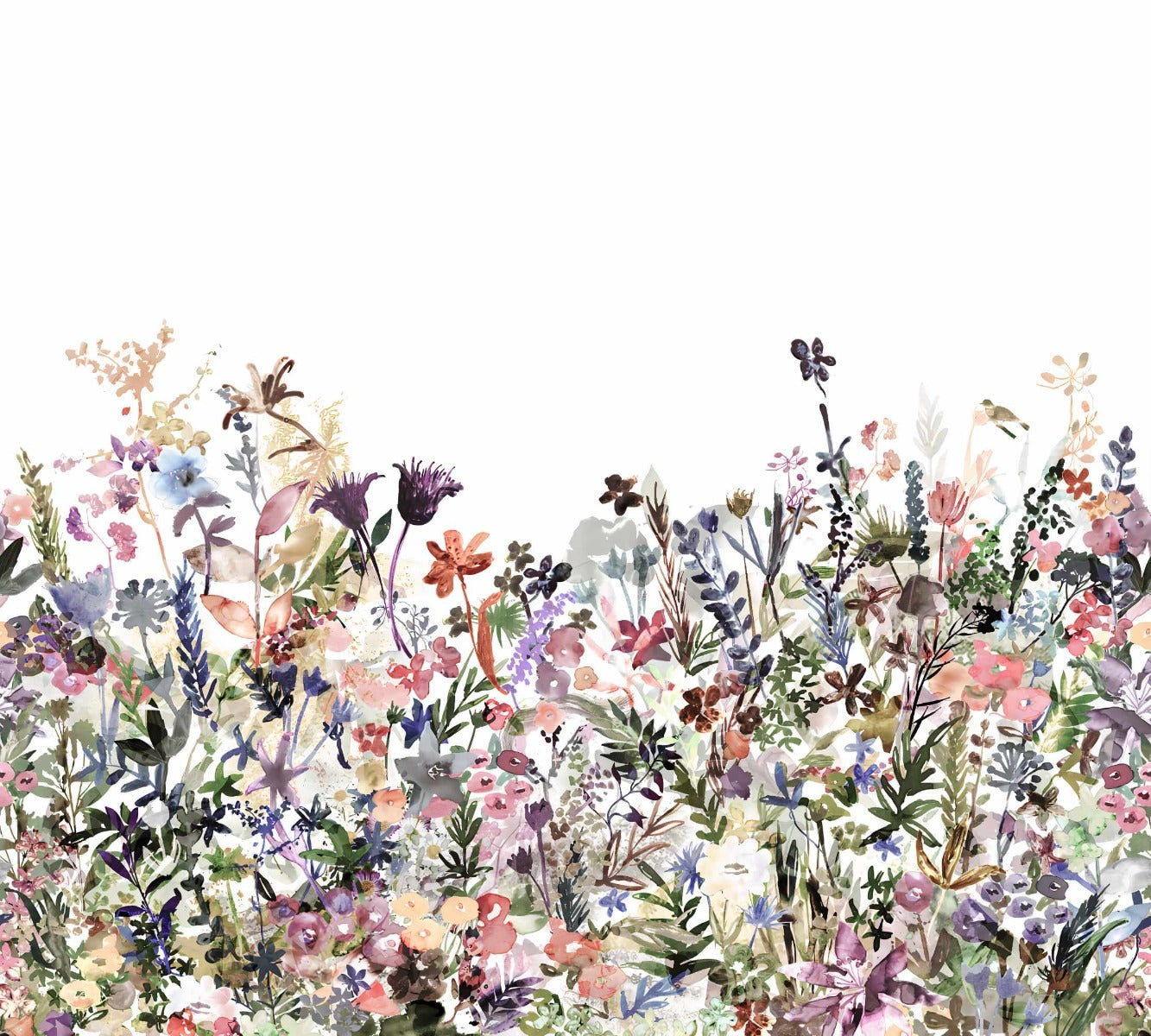 Watercolor Floral Meadows Wall Mural