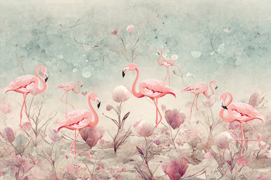 Mystic Flamingo Grove Wall Mural