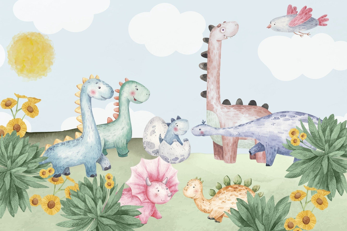 Dino Delight Nursery Wall Mural