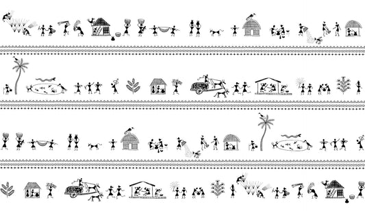 Tribal Rhythms Art Strip Wallpaper