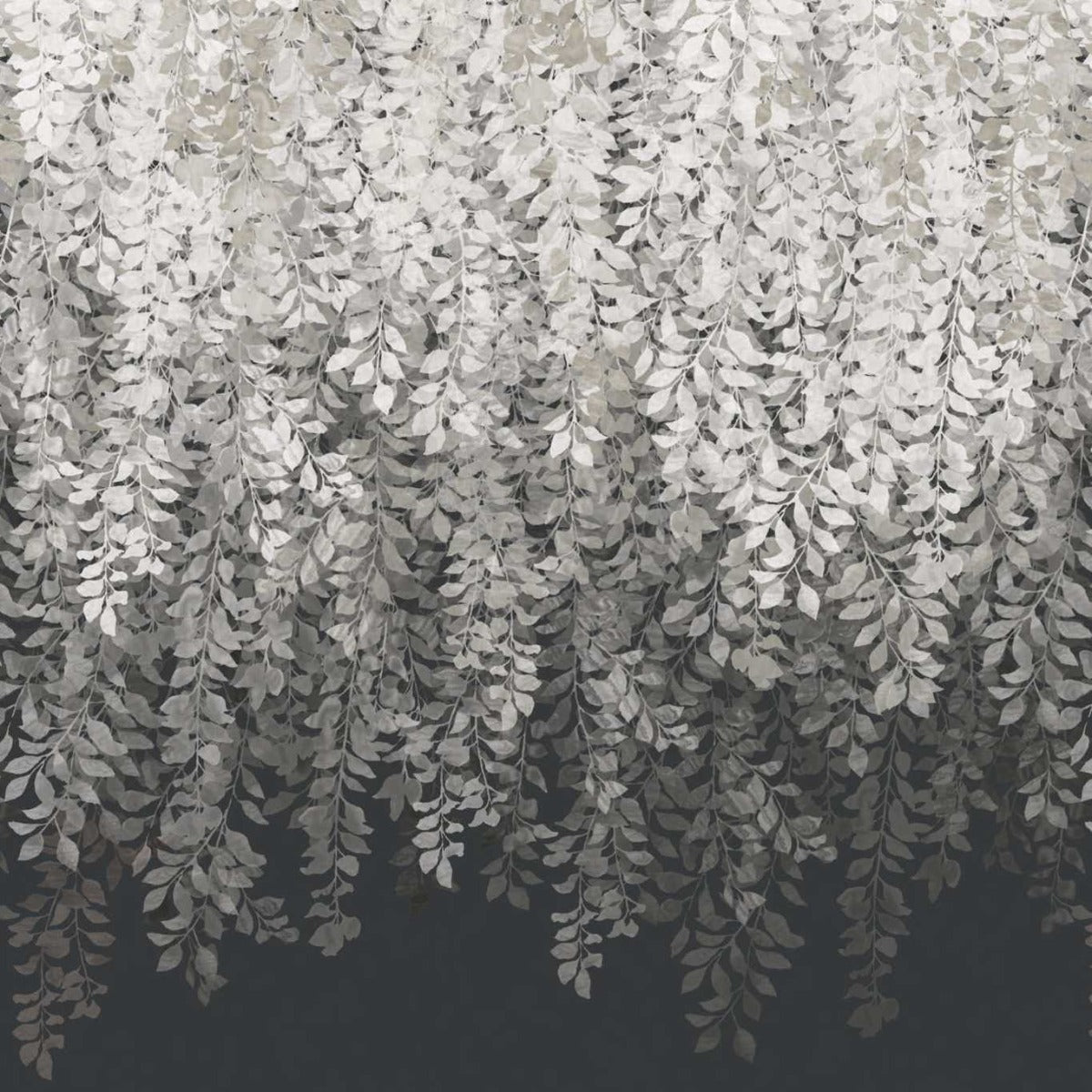 Hanging Grey Leaves Wallpaper Mural