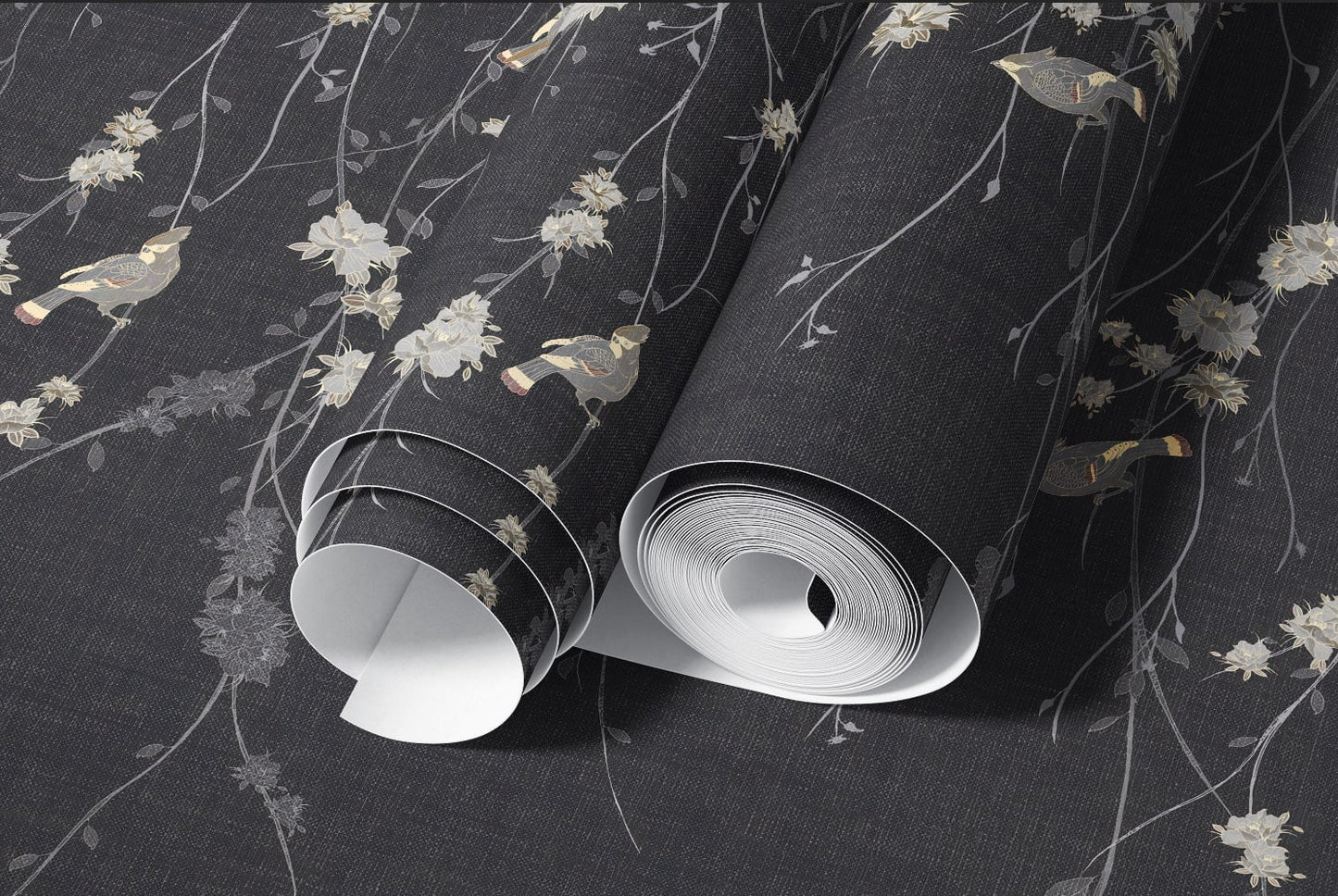 Palm leaves with gray color wallpaper