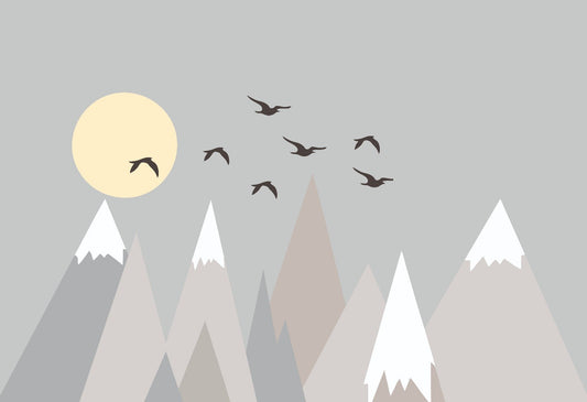 Glorious Grey Mountains Wallpaper Mural