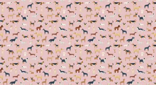 Hounds in Hues Pink Wallpaper