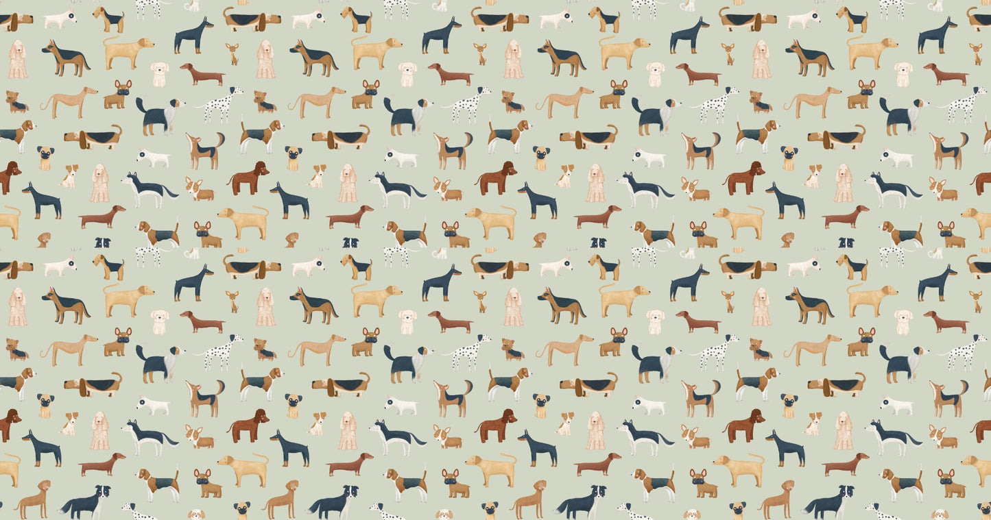 Verdant Pup Parade Wallpaper