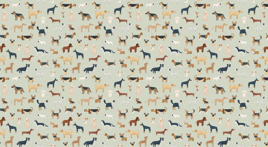 Verdant Pup Parade Wallpaper