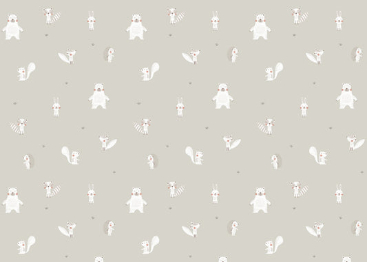 White Color Forest Animals Wallpaper