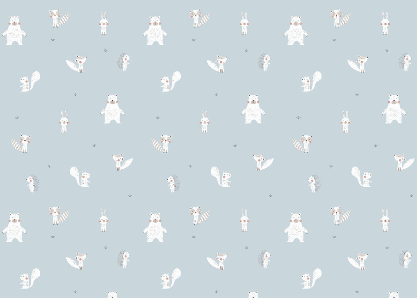 Forest Animals Blue Wallpaper For Walls - Giffywalls