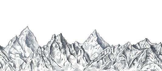 Hand Drawn Mystic Mountain Wallpaper Murals