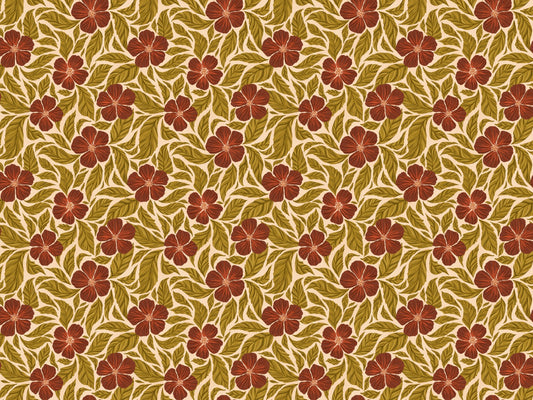 Vintage Flowers Dance Wallpaper