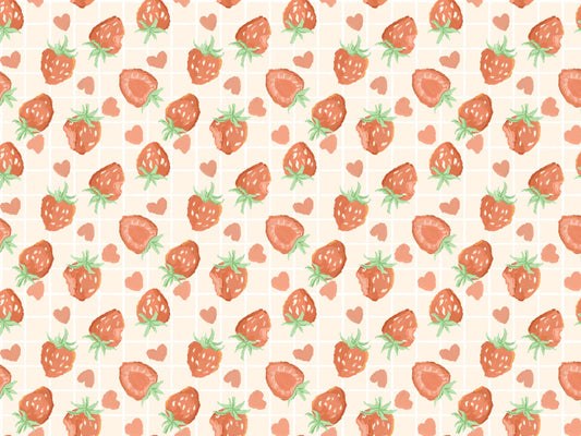 Heartful Strawberries Wallpaper Murals