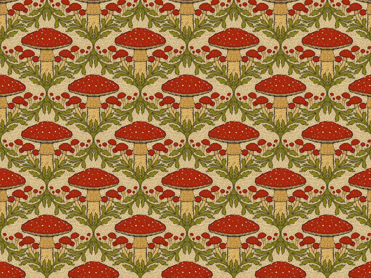 Heritage Mushroom Red Wallpaper