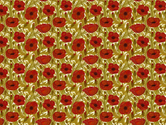 Red Poppy Vintage Wallpaper