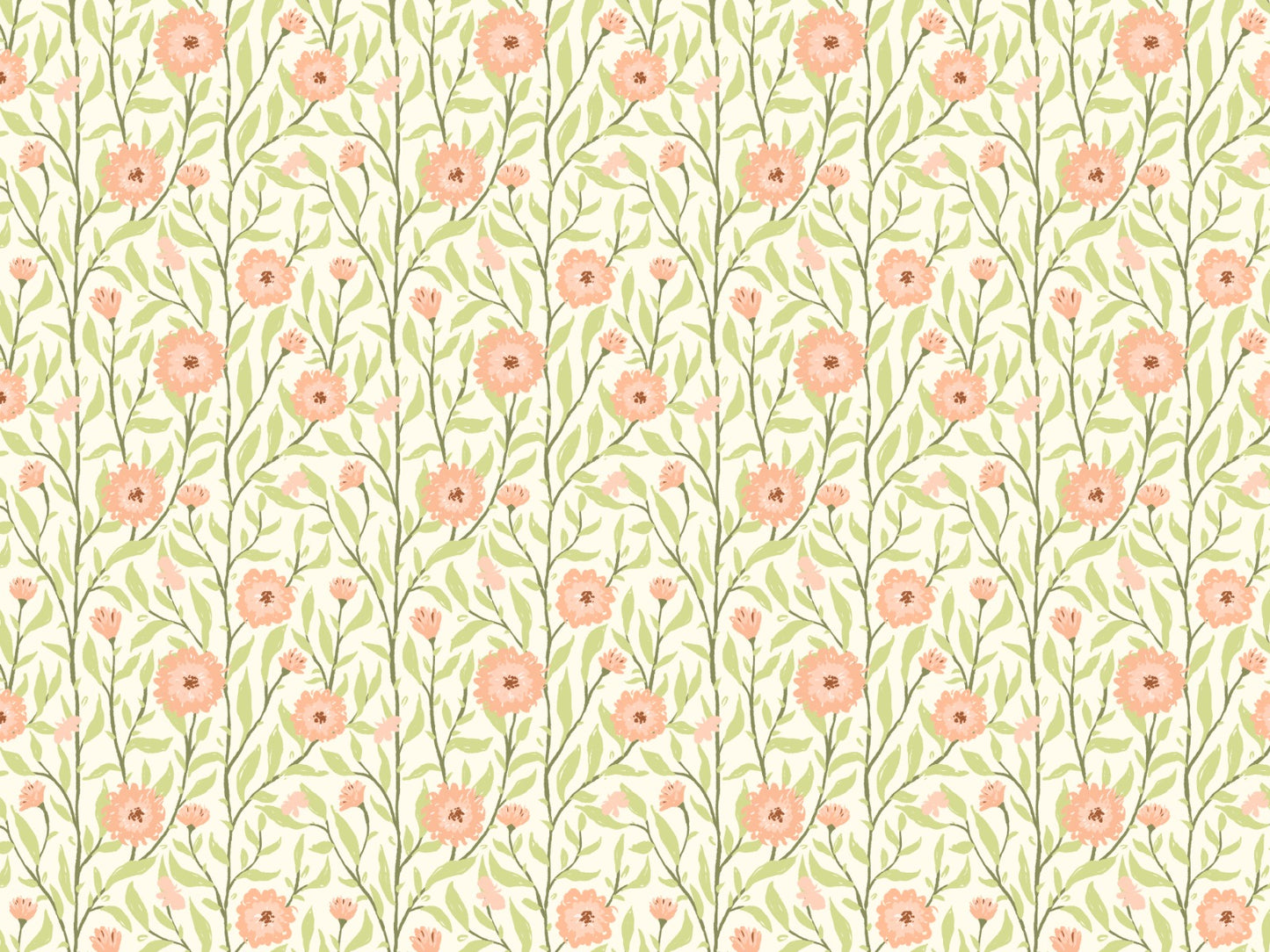 Spring Trellis Peach Fuzz Wallpaper