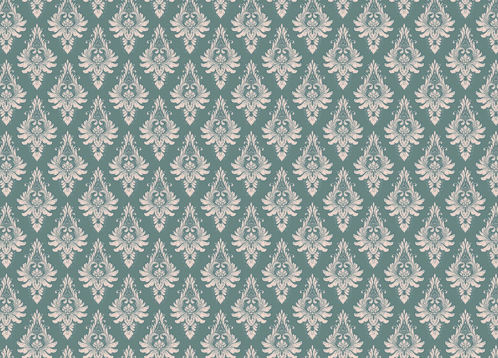 green damask wallpaper